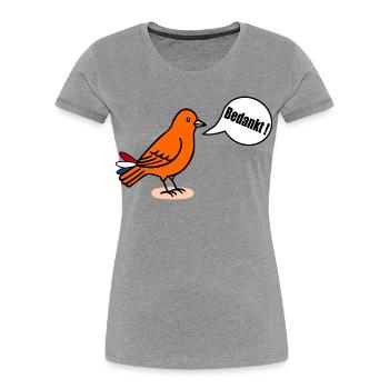 Vielen Dank - Frauen Premium Bio T-Shirt - Grau meliert - Vorne - Mia (176cm)