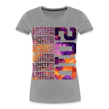 16. GEBURTSTAG LIMITED EDITION 2010 - Frauen Premium Bio T-Shirt - Grau meliert - Vorne - Mia (176cm)