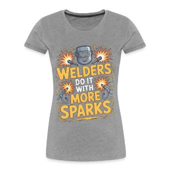Welders Do It With More Sparks Mechanic Welding - Women's Premium Organic T-Shirt - heather grey - Front - Mia (176cm)