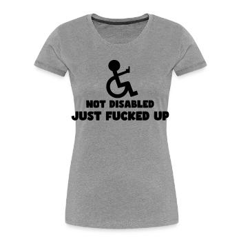 Nicht deaktiviert, einfach völlig verwirrt! # - Frauen Premium Bio T-Shirt - Grau meliert - Vorne - Mia (176cm)
