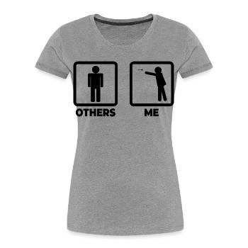 Ich als Dartspieler - Frauen Premium Bio T-Shirt - Grau meliert - Vorne - Mia (176cm)