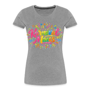 Karnevalsmaus Karneval Köln Süß Niedlich Geschenk - Frauen Premium Bio T-Shirt - Grau meliert - Vorne - Mia (176cm)