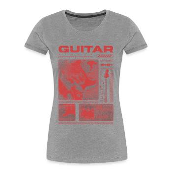 Guitariste Guitariste Rock Musicien streetwear - T-shirt bio Premium Femme - gris chiné - Devant - Mia (176cm)