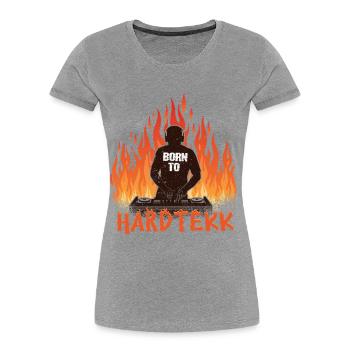 Hardtekk Tekke Ostdeutschland - Frauen Premium Bio T-Shirt - Grau meliert - Vorne - Mia (176cm)