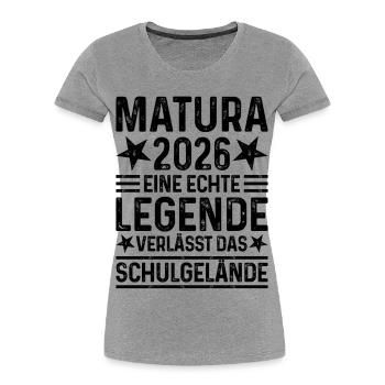 Matura 2026: A legend leaves the school grounds - Women's Premium Organic T-Shirt - heather grey - Front - Mia (176cm)