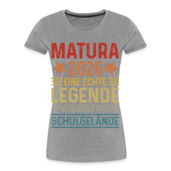 Matura 2026: A legend leaves the school grounds - Women's Premium Organic T-Shirt - heather grey - Front - Mia (176cm)