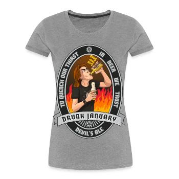 Betrunkener Januar - Frauen Premium Bio T-Shirt - Grau meliert - Vorne - Mia (176cm)