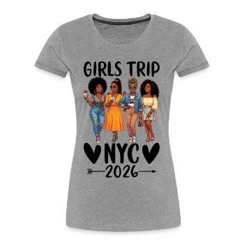 NYC Girls Trip 2026 - Frauen Premium Bio T-Shirt - Grau meliert - Vorne - Mia (176cm)