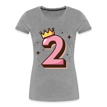 2. Geburtstag Kleine Prinzessin Krone - Frauen Premium Bio T-Shirt - Grau meliert - Vorne - Mia (176cm)