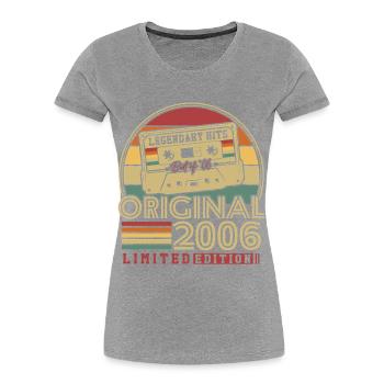 Original 2006 Vintage Vintage Birthday Retro - Women's Premium Organic T-Shirt - heather grey - Front - Mia (176cm)