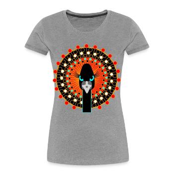 Vogel mit Haltung - Frauen Premium Bio T-Shirt - Grau meliert - Vorne - Mia (176cm)