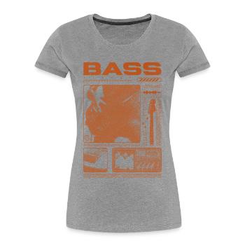 Bassgitarrenliebhaber Bassist Streetwear - Frauen Premium Bio T-Shirt - Grau meliert - Vorne - Mia (176cm)
