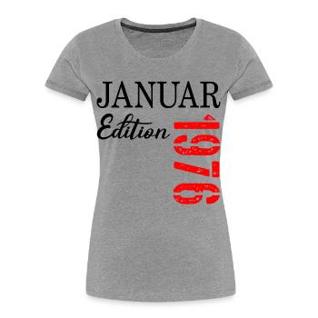 51st birthday January 1976 - Women's Premium Organic T-Shirt - heather grey - Front - Mia (176cm)