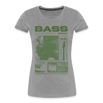 Bassgitarrenliebhaber Bassist Streetwear - Frauen Premium Bio T-Shirt - Grau meliert - Vorne - Mia (176cm)