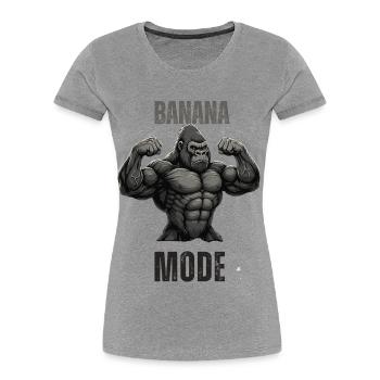 Banana Mode Muscle Gorilla - Women's Premium Organic T-Shirt - heather grey - Front - Mia (176cm)