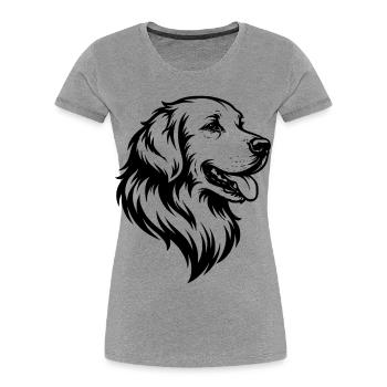 Golden Retriever - Women's Premium Organic T-Shirt - heather grey - Front - Mia (176cm)