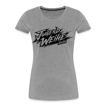 Jugendweihe 2026 - Frauen Premium Bio T-Shirt - Grau meliert - Vorne - Mia (176cm)