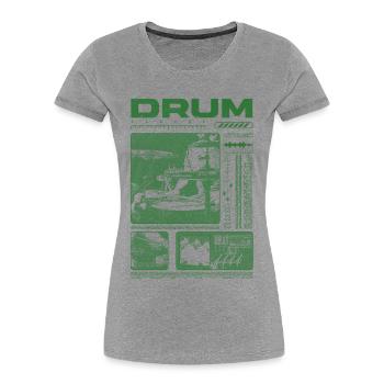 Rock-Schlagzeuger, Trommelspieler, Streetwear - Frauen Premium Bio T-Shirt - Grau meliert - Vorne - Mia (176cm)