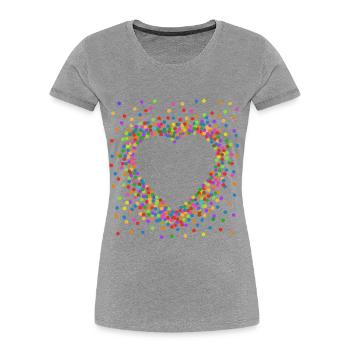 Konfetti im Herzen - Karneval im Blut Kostüm - Frauen Premium Bio T-Shirt - Grau meliert - Vorne - Mia (176cm)