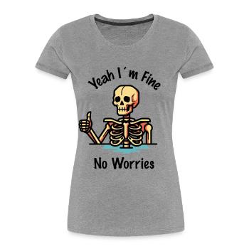 Très bien, pas de souci - T-shirt bio Premium Femme - gris chiné - Devant - Mia (176cm)
