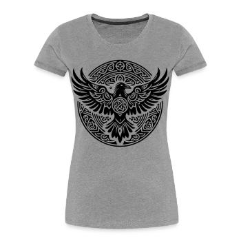 Raven Triskel - Black Silence - Women's Premium Organic T-Shirt - heather grey - Front - Mia (176cm)