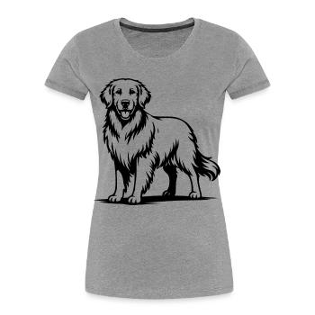 Golden Retriever mit stolzer Pose - Frauen Premium Bio T-Shirt - Grau meliert - Vorne - Mia (176cm)