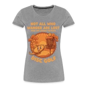 Tous ceux qui errent ne sont pas perdus à la recherche de disques Disque - T-shirt bio Premium Femme - gris chiné - Devant - Mia (176cm)