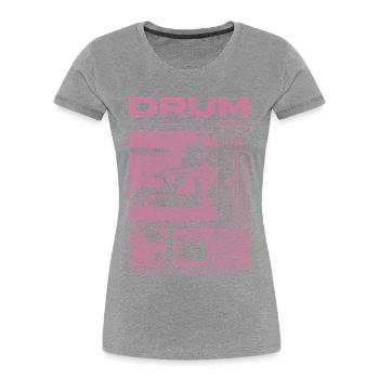 Rock-Schlagzeuger, Trommelspieler, Streetwear - Frauen Premium Bio T-Shirt - Grau meliert - Vorne - Mia (176cm)