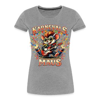 Cologne Carnival Mouse Skirt Alaaf Funny - Women's Premium Organic T-Shirt - heather grey - Front - Mia (176cm)