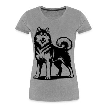 Alaskan Malamute in a proud pose - Women's Premium Organic T-Shirt - heather grey - Front - Mia (176cm)