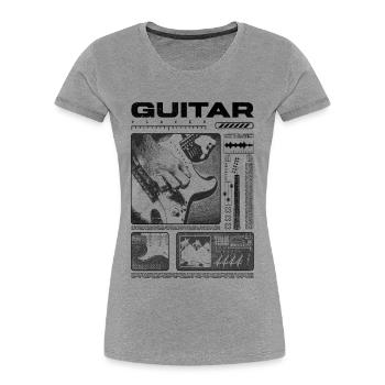 Guitariste Guitariste Rock Musicien streetwear - T-shirt bio Premium Femme - gris chiné - Devant - Mia (176cm)