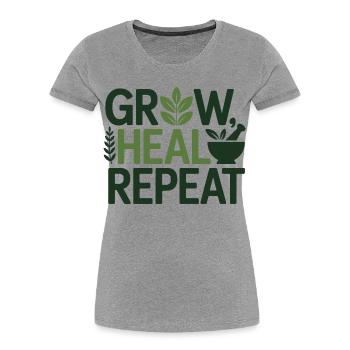 Professionelle Experten für botanische Wiederherstellung - Frauen Premium Bio T-Shirt - Grau meliert - Vorne - Mia (176cm)