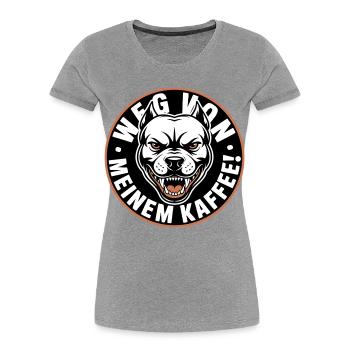 Wütender Hund Kaffee Logo - Frauen Premium Bio T-Shirt - Grau meliert - Vorne - Mia (176cm)
