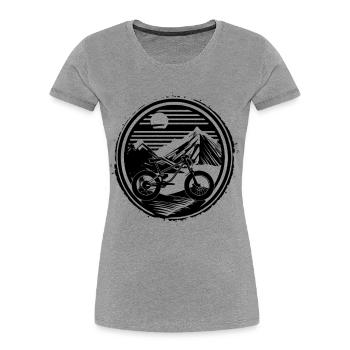 Vtt - T-shirt bio Premium Femme - gris chiné - Devant - Mia (176cm)
