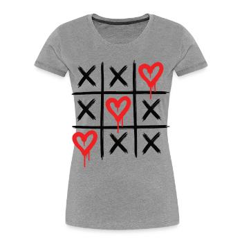 Graffiti Hearts – Dripping Love Street Art - Women's Premium Organic T-Shirt - heather grey - Front - Mia (176cm)