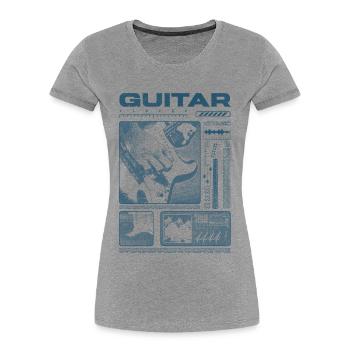 Guitariste Guitariste Rock Musicien streetwear - T-shirt bio Premium Femme - gris chiné - Devant - Mia (176cm)
