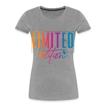 Limited Edition - Frauen Premium Bio T-Shirt - Grau meliert - Vorne - Mia (176cm)