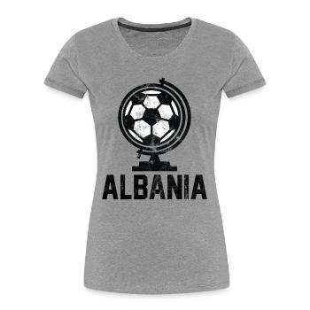 Albania Fussball - Frauen Premium Bio T-Shirt - Grau meliert - Vorne - Mia (176cm)