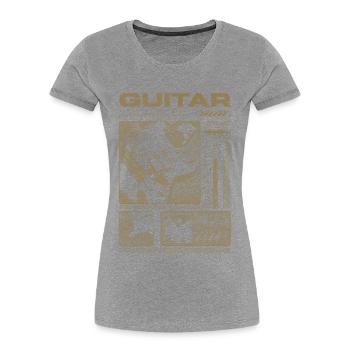 Guitariste Guitariste Rock Musicien streetwear - T-shirt bio Premium Femme - gris chiné - Devant - Mia (176cm)