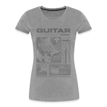 Guitariste Guitariste Rock Musicien streetwear - T-shirt bio Premium Femme - gris chiné - Devant - Mia (176cm)