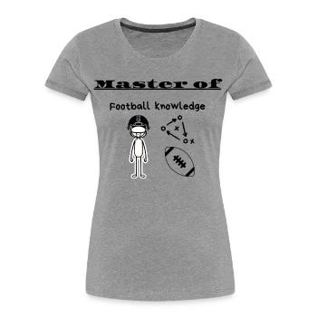 Maîtrise en connaissances du football - T-shirt bio Premium Femme - gris chiné - Devant - Mia (176cm)
