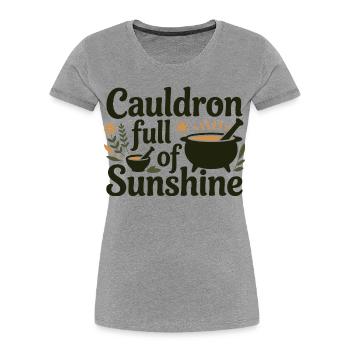 Chaudron d’herboriste plein de soleil professionnel - T-shirt bio Premium Femme - gris chiné - Devant - Mia (176cm)