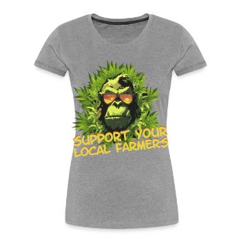Support your local farmers - Women's Premium Organic T-Shirt - heather grey - Front - Mia (176cm)