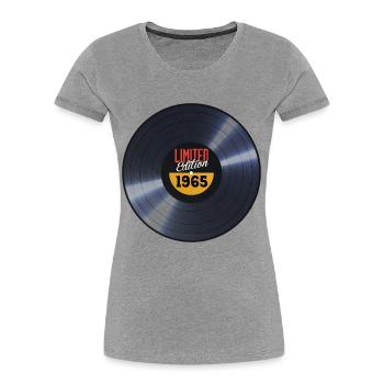Millésime 1965 - T-shirt bio Premium Femme - gris chiné - Devant - Mia (176cm)