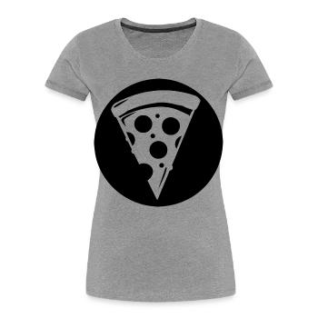 Pizza slice - Women's Premium Organic T-Shirt - heather grey - Front - Mia (176cm)