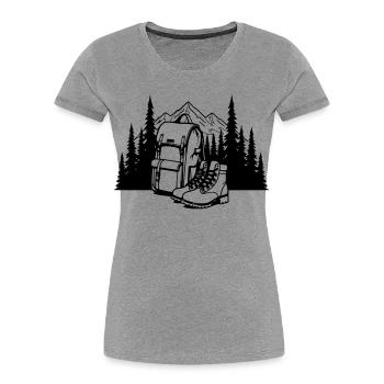 Absolut schwarz, wo alles anfängt - Frauen Premium Bio T-Shirt - Grau meliert - Vorne - Mia (176cm)