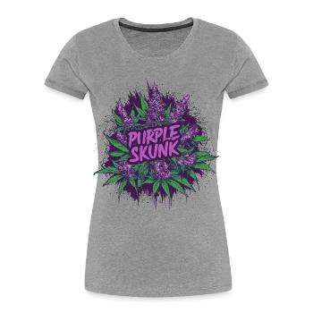 Purple Skunk - Frauen Premium Bio T-Shirt - Grau meliert - Vorne - Mia (176cm)
