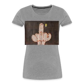 (ma) couronne - T-shirt bio Premium Femme - gris chiné - Devant - Mia (176cm)