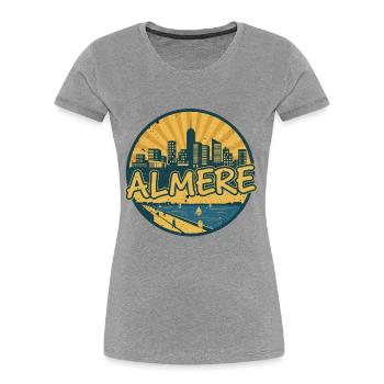 Emblème rétro vintage d’Almere City Skyline - T-shirt bio Premium Femme - gris chiné - Devant - Mia (176cm)