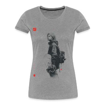 Dark silhouette with dread - Women's Premium Organic T-Shirt - heather grey - Front - Mia (176cm)